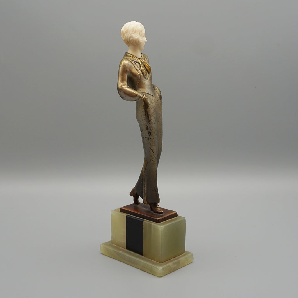Walking Lady by Josef Lorenzl - Lorenzl Art Deco Sculpture - Markies Antiques Ltd