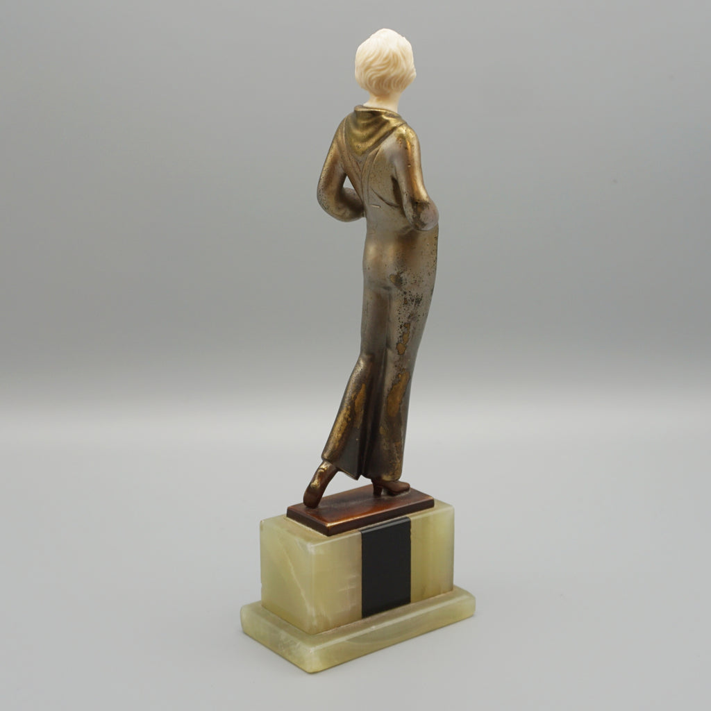 Walking Lady by Josef Lorenzl - Lorenzl Art Deco Sculpture - Markies Antiques Ltd