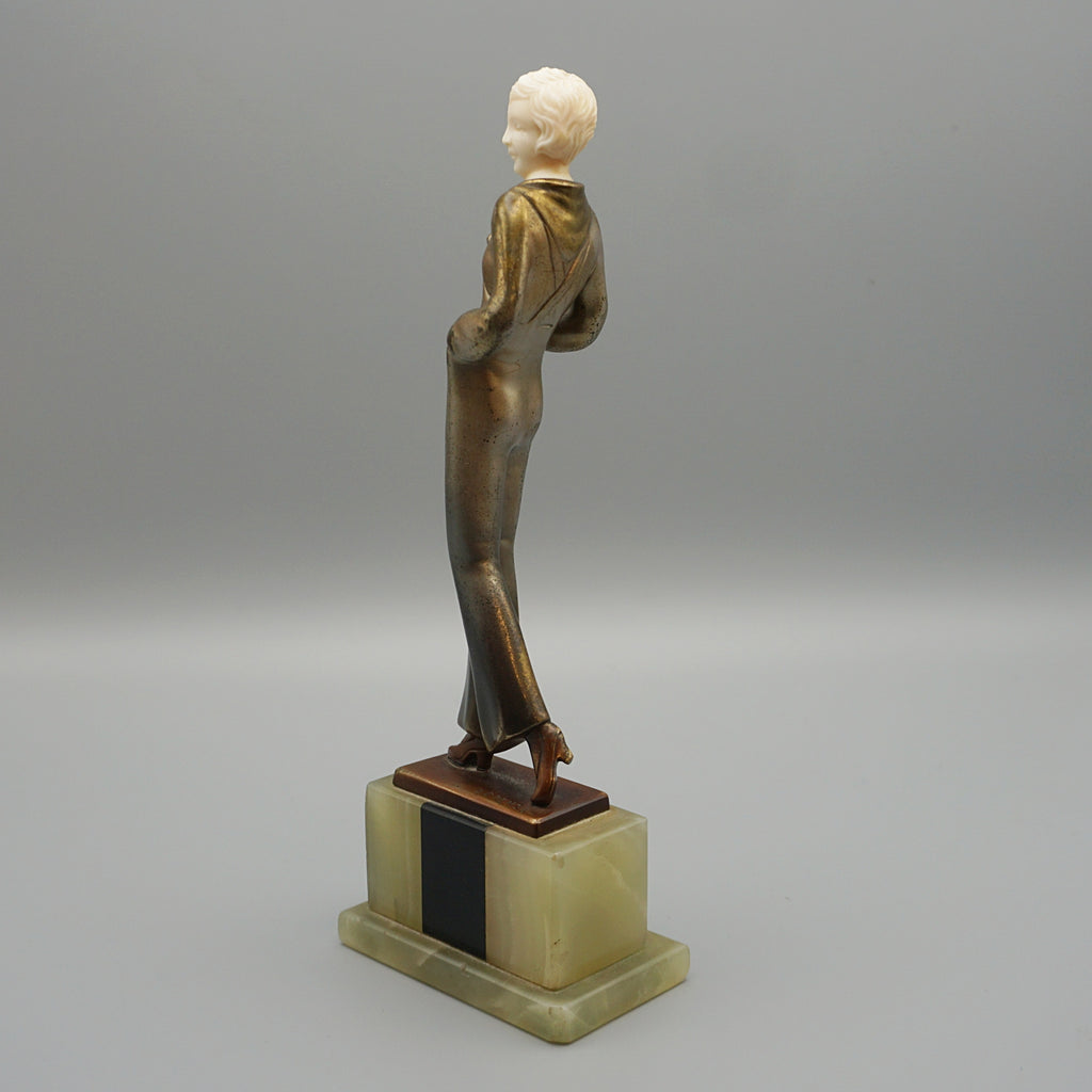 Walking Lady by Josef Lorenzl - Lorenzl Art Deco Sculpture - Markies Antiques Ltd