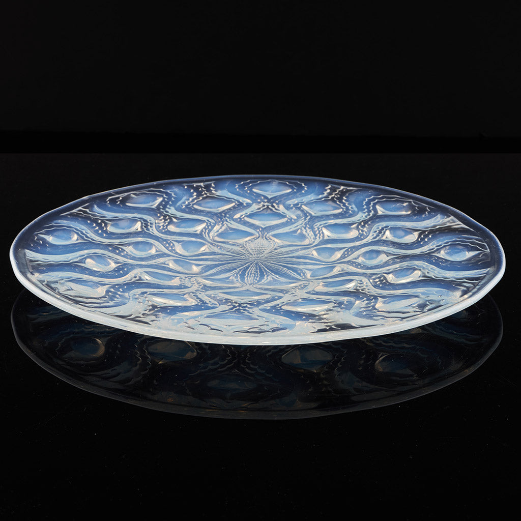 Rene Lalique Bulbes No.2 Blue Opalescent Glass Plate - Jeroen Markies Art Deco