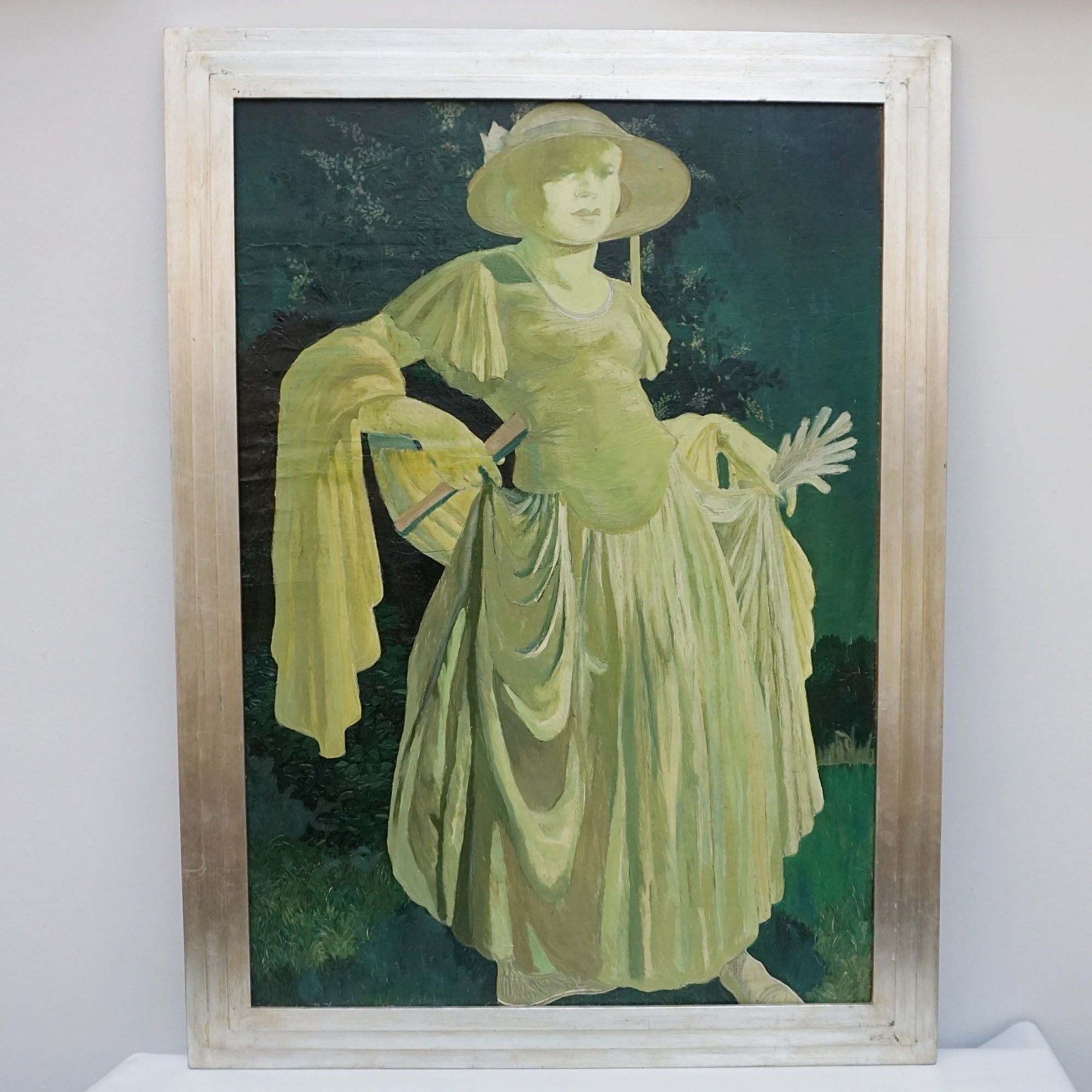 Art Deco Painting. Oil on board. Early 20th Century painting. Marcel Delmotte. Art Deco frame - Jeroen Markies Art Deco