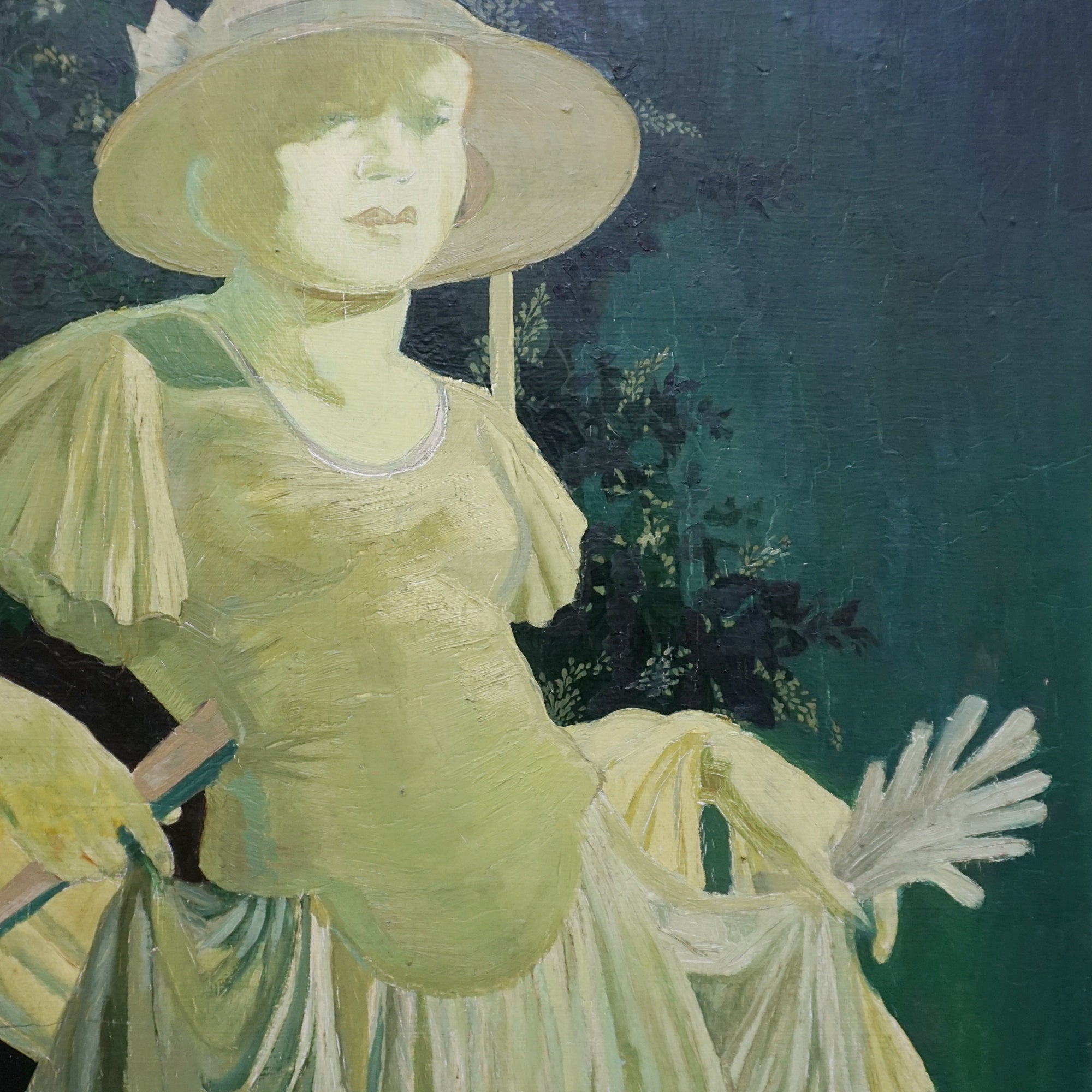 Art Deco Painting. Oil on board. Early 20th Century painting. Marcel Delmotte. Art Deco frame - Jeroen Markies Art Deco