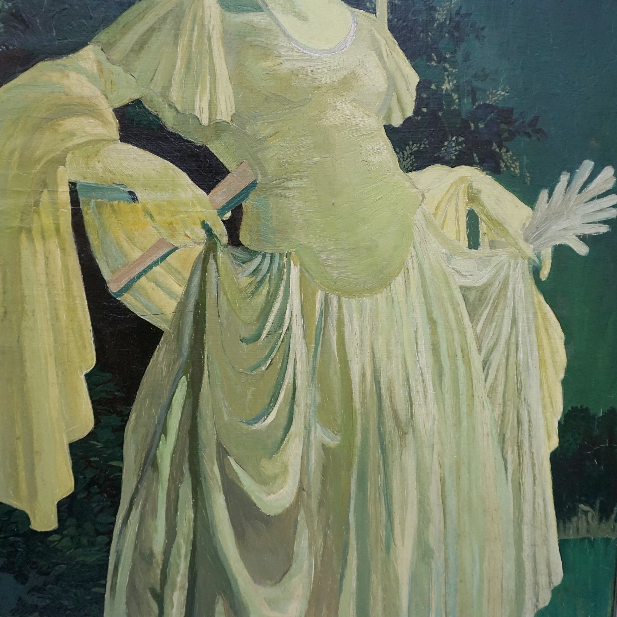 Art Deco Painting. Oil on board. Early 20th Century painting. Marcel Delmotte. Art Deco frame - Jeroen Markies Art Deco