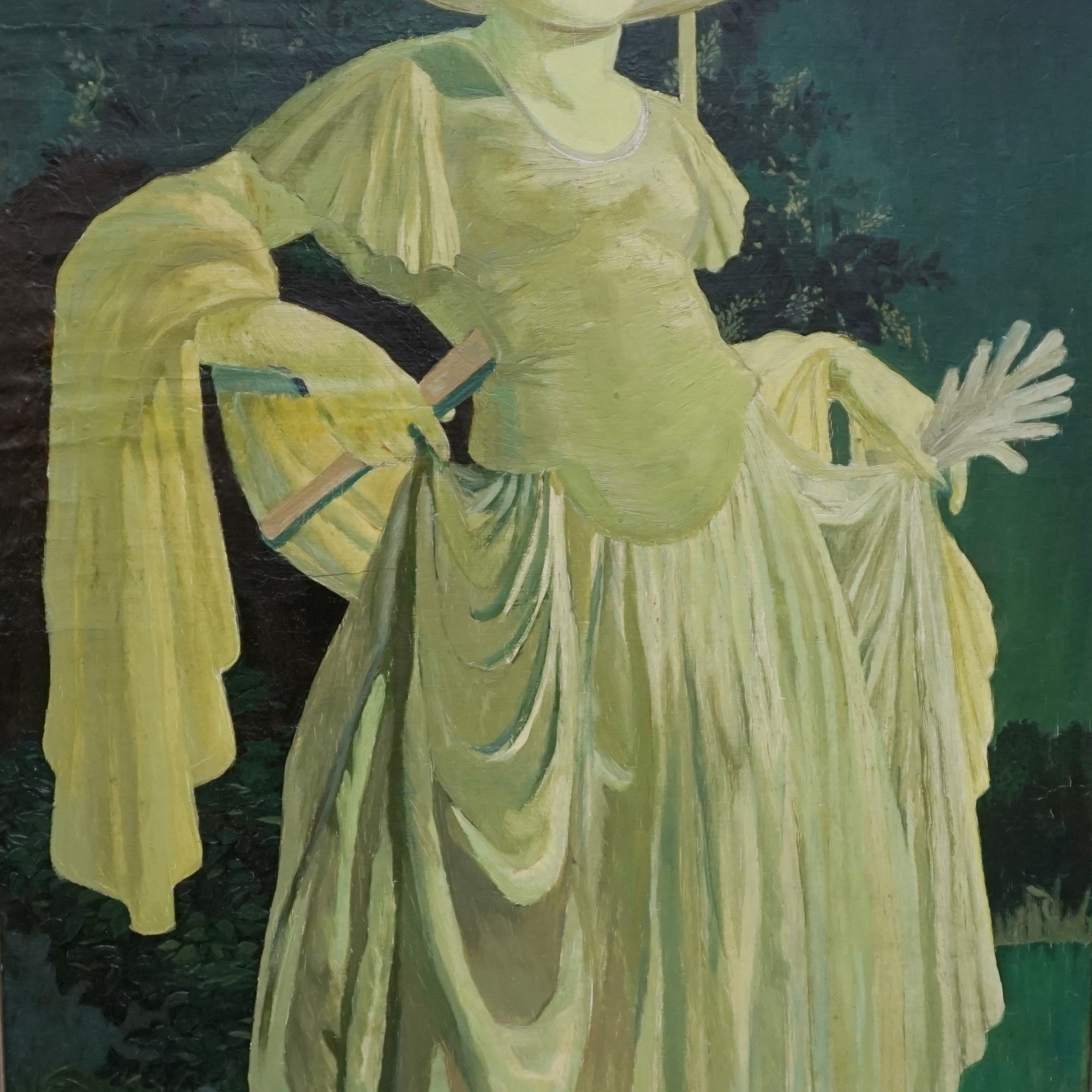 Art Deco Painting. Oil on board. Early 20th Century painting. Marcel Delmotte. Art Deco frame - Jeroen Markies Art Deco