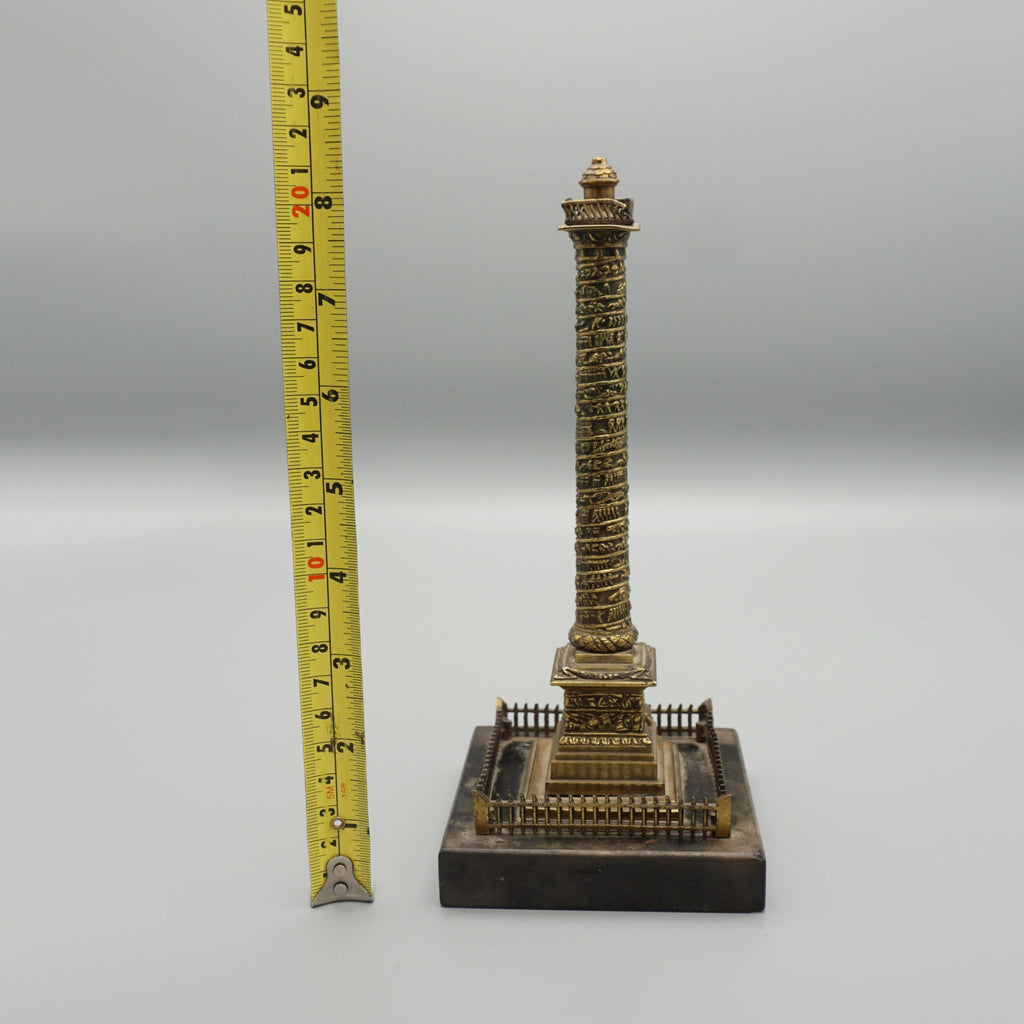 Grand Tour Model of the Colonne Vendome in Paris. Solid bronze over marble base - Jeroen Markies Art Deco