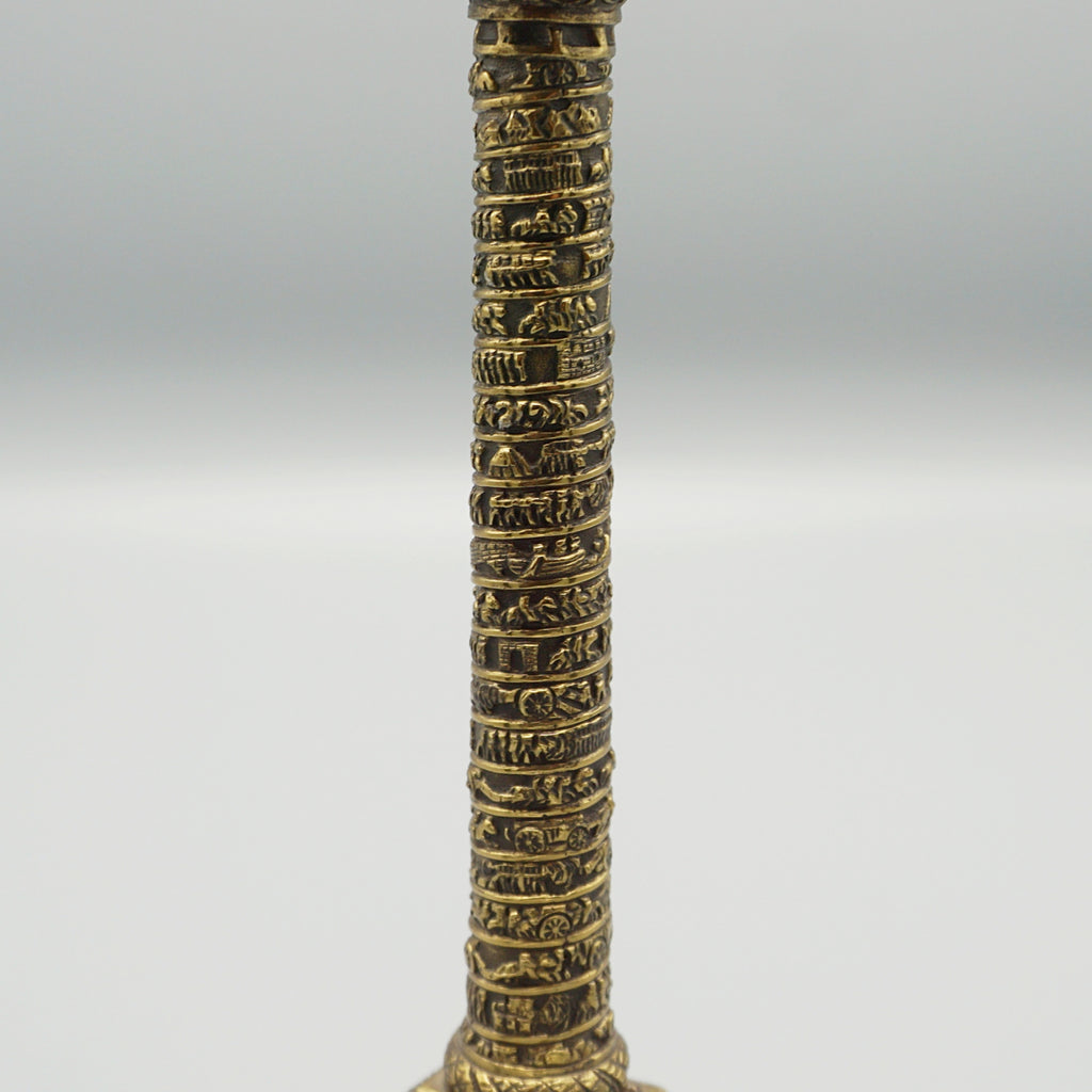 Grand Tour Model of the Colonne Vendome in Paris. Solid bronze over marble base - Jeroen Markies Art Deco