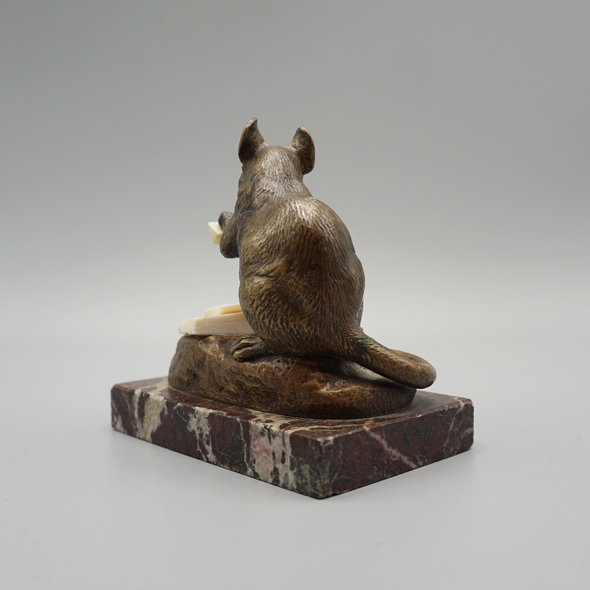 Masson Mouse with Cheese Bronze with Marble Base - Jeroen Markies Art Deco