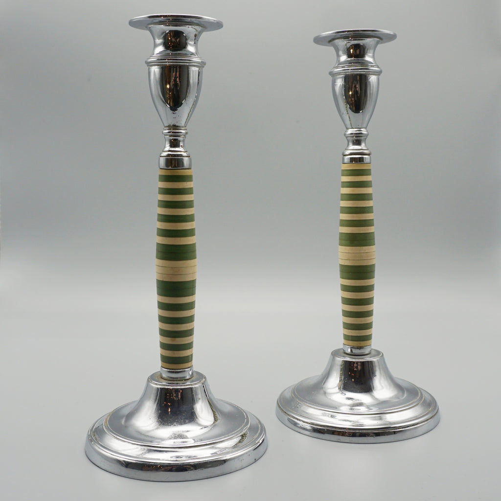 Pair of Vintage Art Deco Candlesticks - Jeoren Markies Art Deco