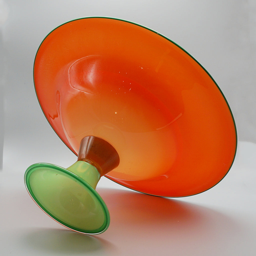 Mid-Century glass blown bowl, decorative bown, orange glass bowl - Jeroen Markies Art Deco