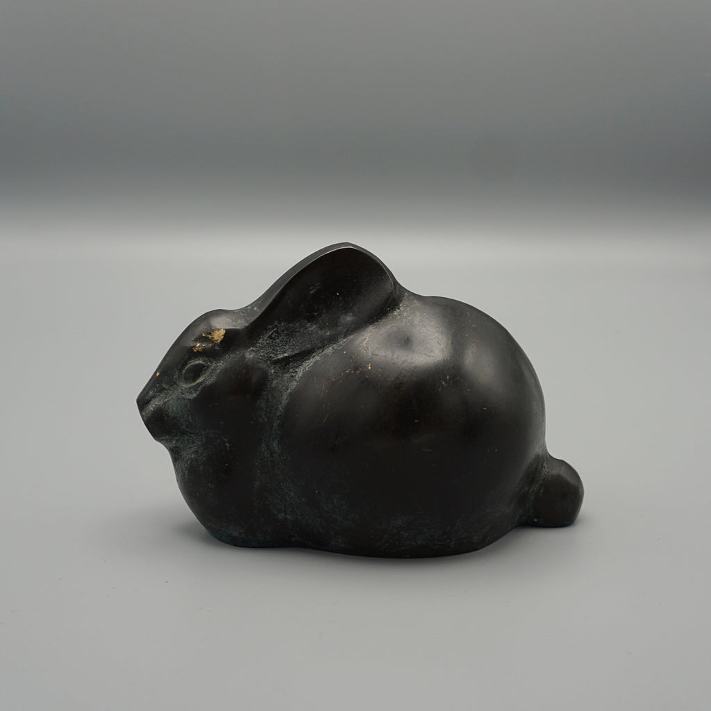 Early 20th Century Japanese Hand Cast Bronze Rabbit - Jeroen Markies Art Deco