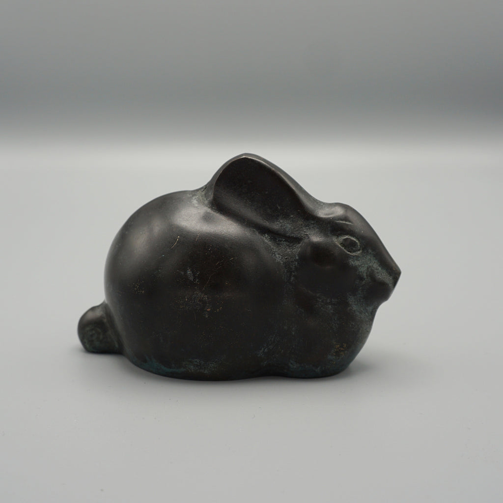 Early 20th Century Japanese Hand Cast Bronze Rabbit - Jeroen Markies Art Deco