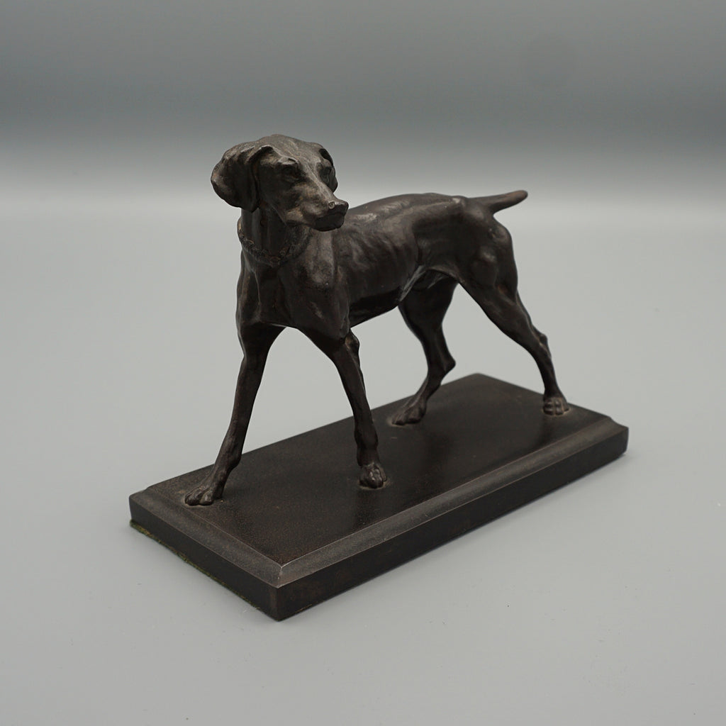 Late 19th Century Bronze study of a standing pointer - Jeroen Markies Art Deco