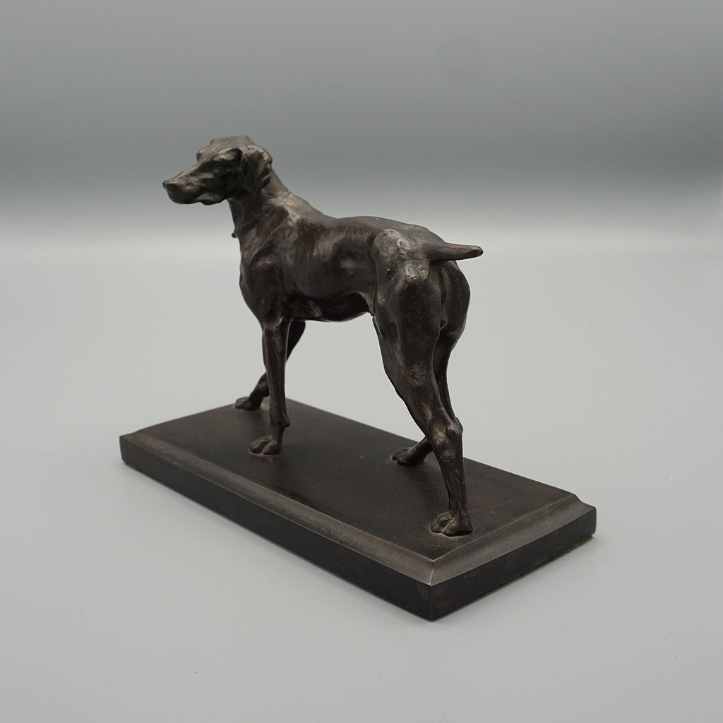 Late 19th Century Bronze study of a standing pointer - Jeroen Markies Art Deco