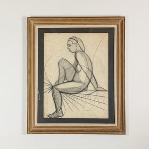 Mid-Century Cubist Figural Study by Marceau Constantin (1918-2017)