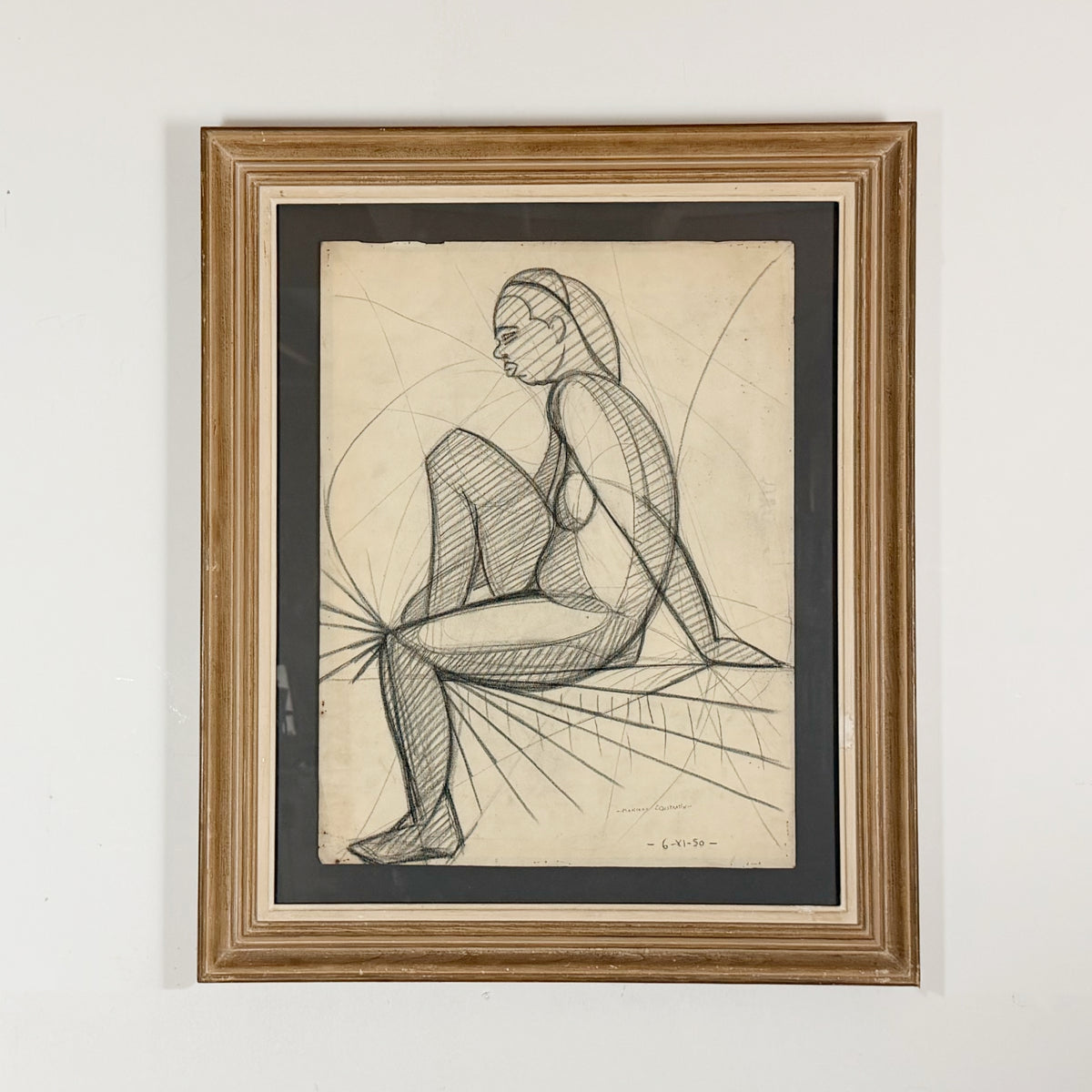 Marceau Constantin Abstract Figural Study on Paper - Markies Antiques Ltd