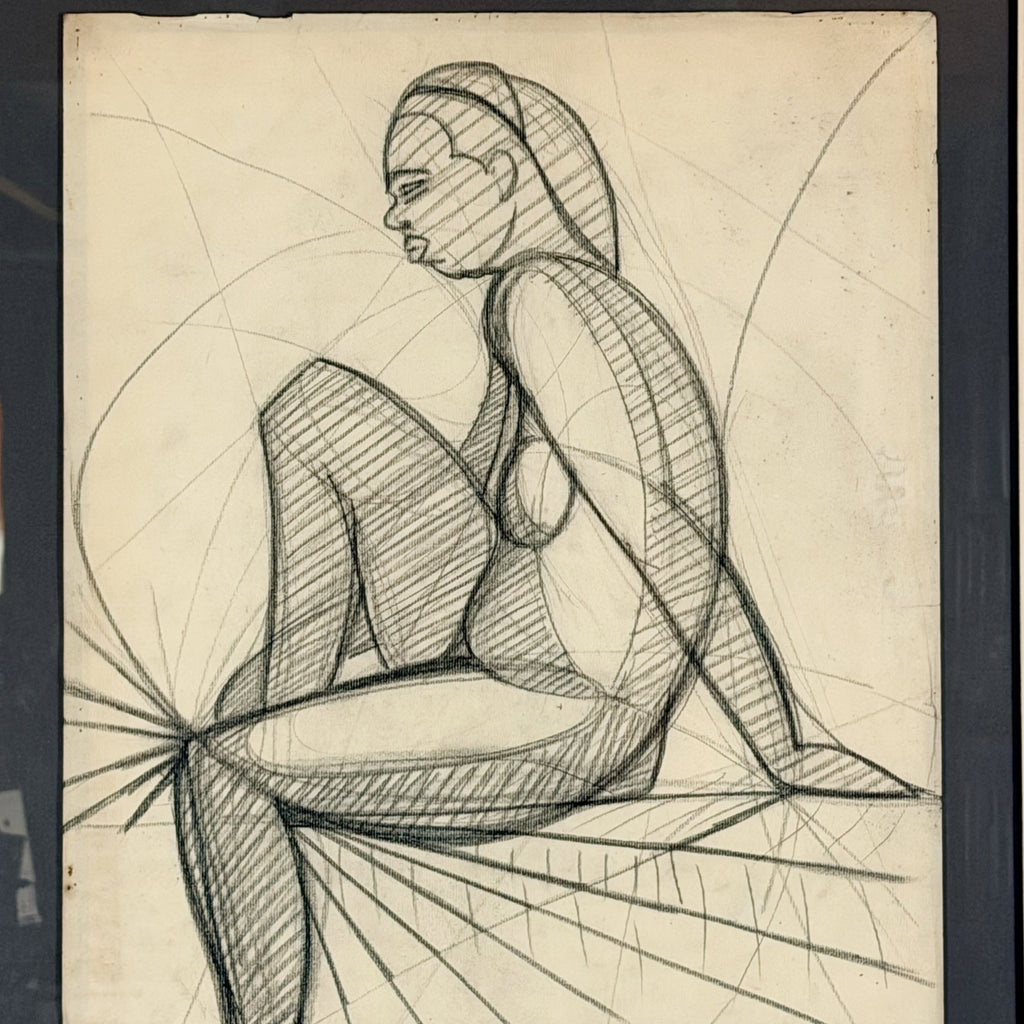 Marceau Constantin Abstract Figural Study on Paper - Markies Antiques Ltd