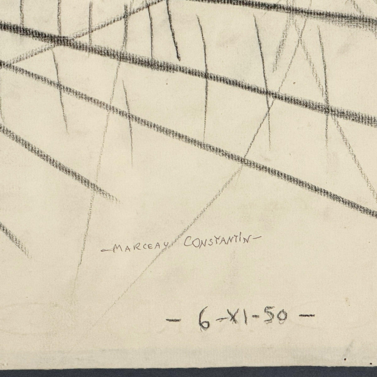 Marceau Constantin Abstract Figural Study on Paper - Markies Antiques Ltd