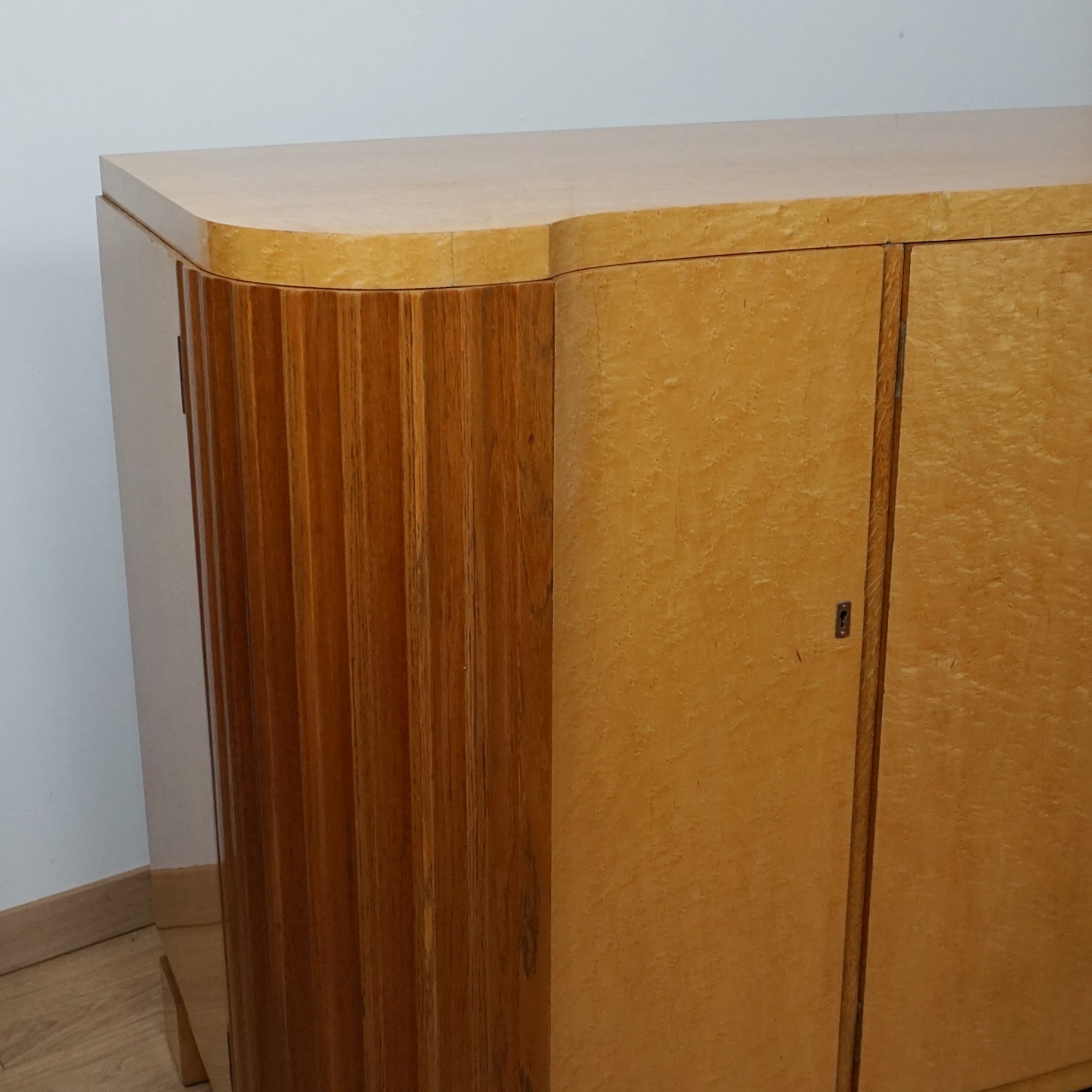 Maurice Adams Art Deco Serpentine Sideboard - Markies Antiques 