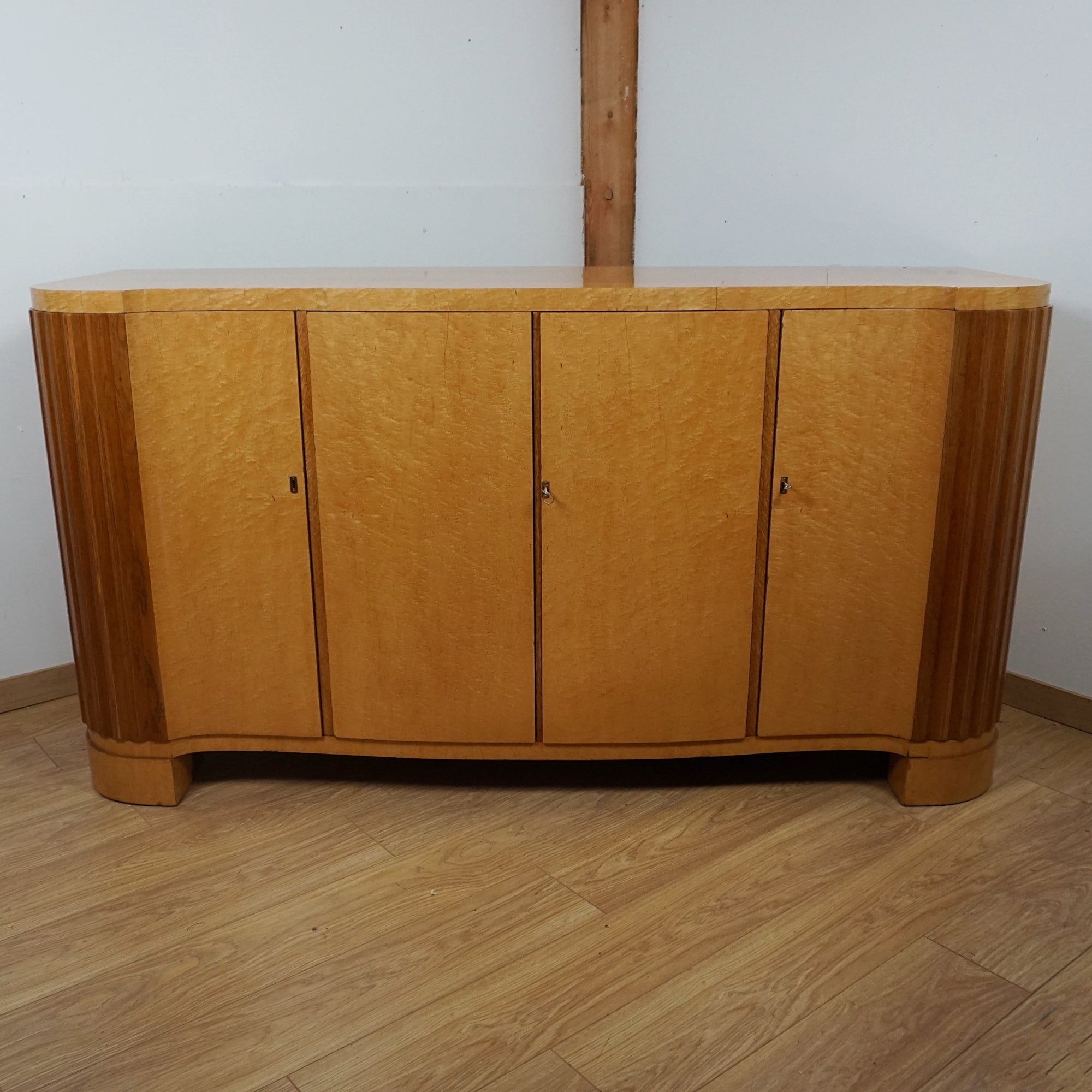 Maurice Adams Art Deco Serpentine Sideboard - Markies Antiques 