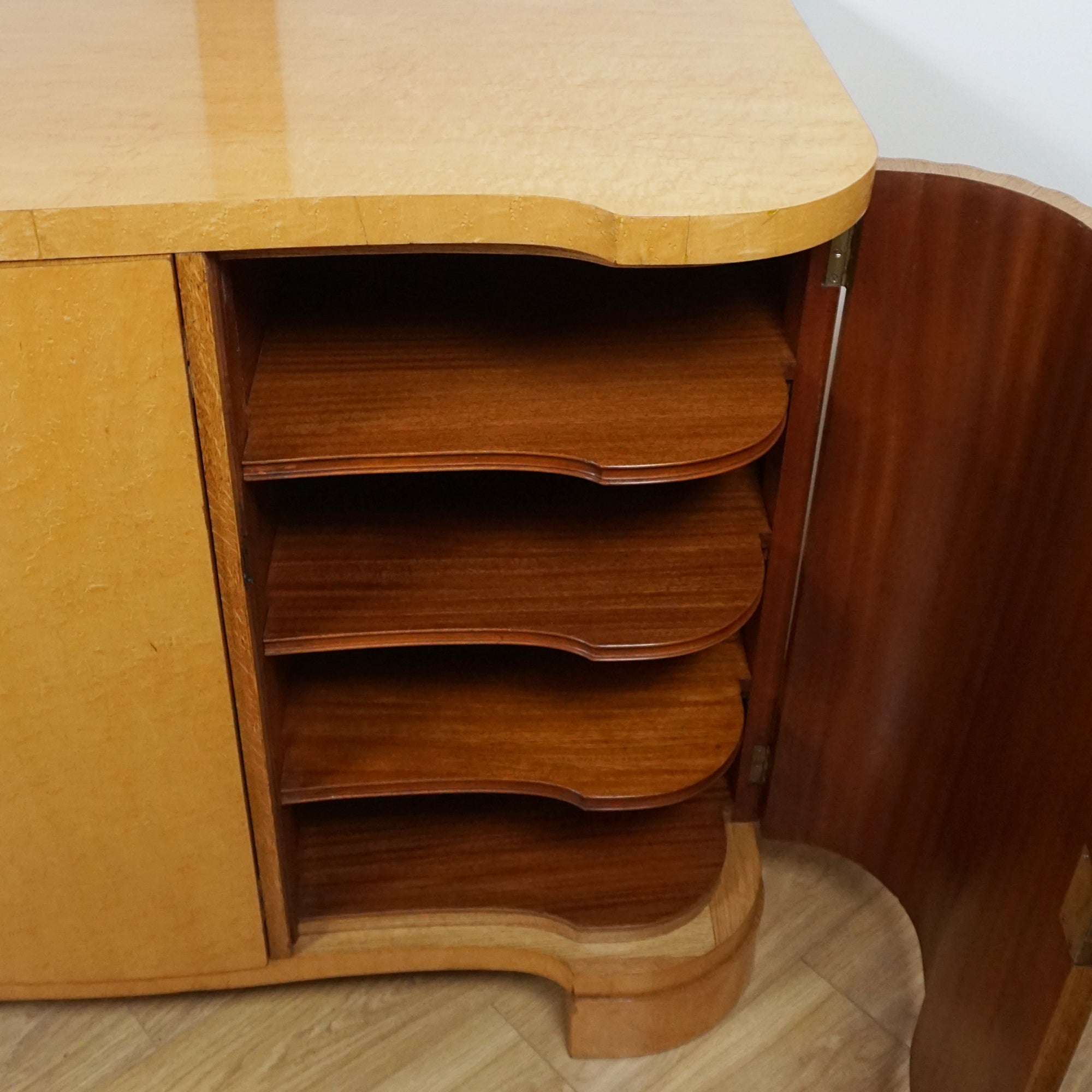 Maurice Adams Art Deco Serpentine Sideboard - Markies Antiques 