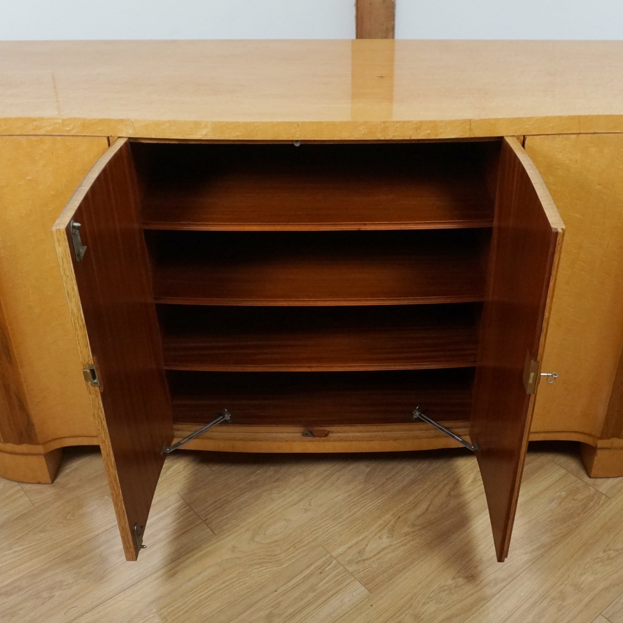 Maurice Adams Art Deco Serpentine Sideboard - Markies Antiques 