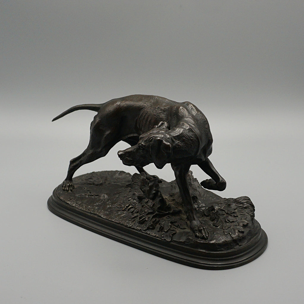 A late Victorian Bronze Pointer by Pierre Jules Mene (1810-1879), hunting/ hound dog, animalia - Jeroen Markies Art Deco 