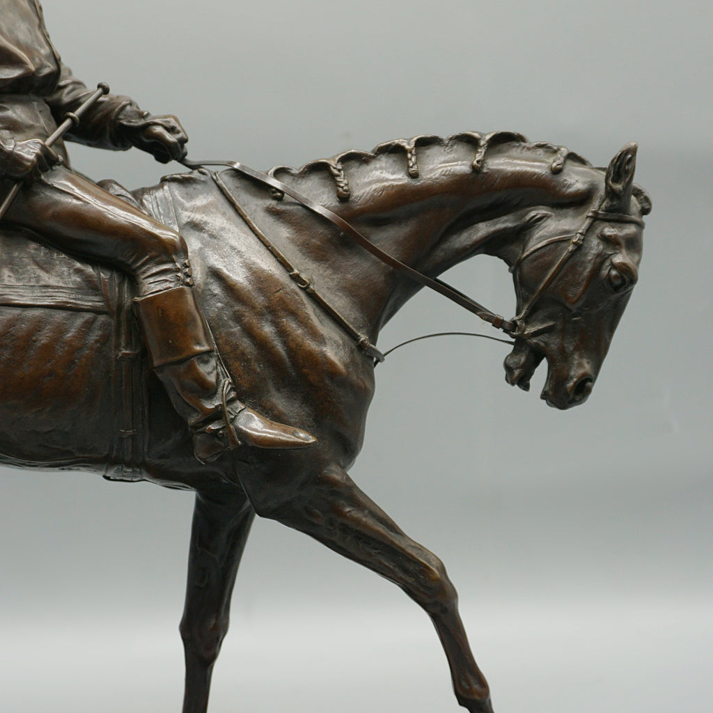 Pierre Jules Mene Jockey and Racehorse mid-19th century bronze sculpture. - Jeroen Markies Art Deco