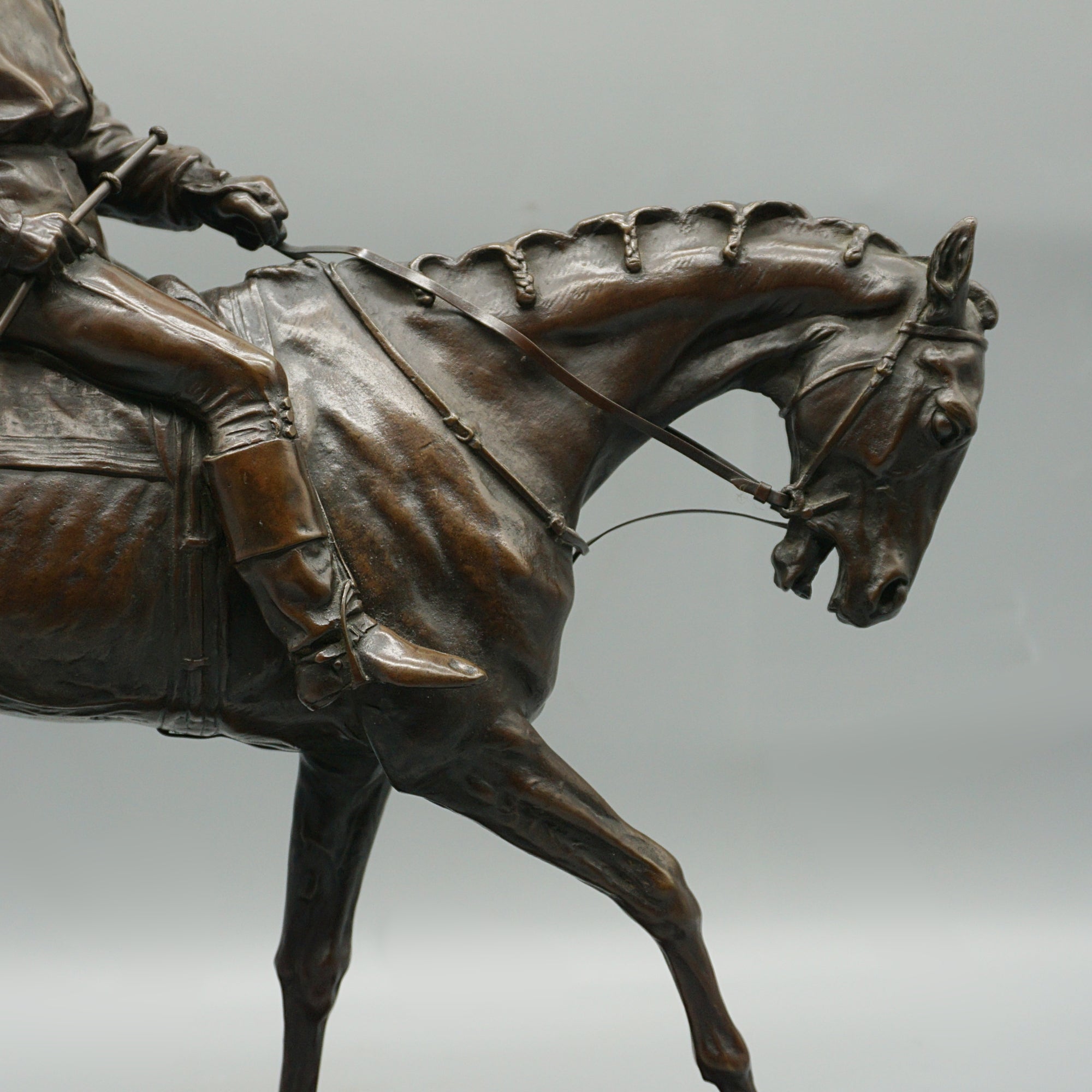 Pierre Jules Mene Jockey and Racehorse mid-19th century bronze sculpture. - Jeroen Markies Art Deco