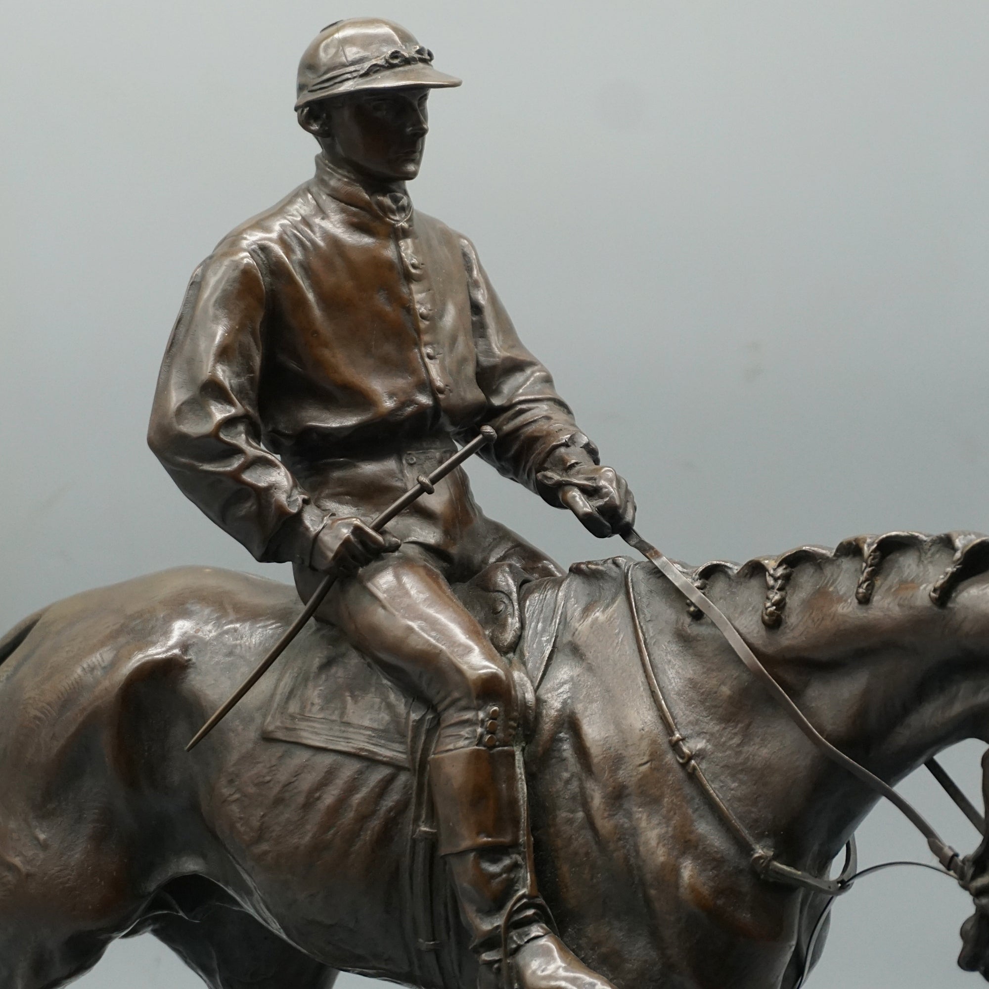 Pierre Jules Mene 'Jockey à Cheval' Original Bronze Mid-19th Century Sculpture - Jeroen Markies Art Deco