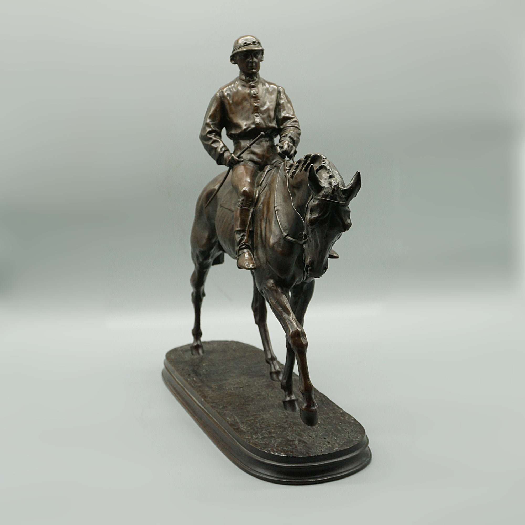 Pierre Jules Mene 'Jockey à Cheval' Original Bronze Mid-19th Century Sculpture - Jeroen Markies Art Deco