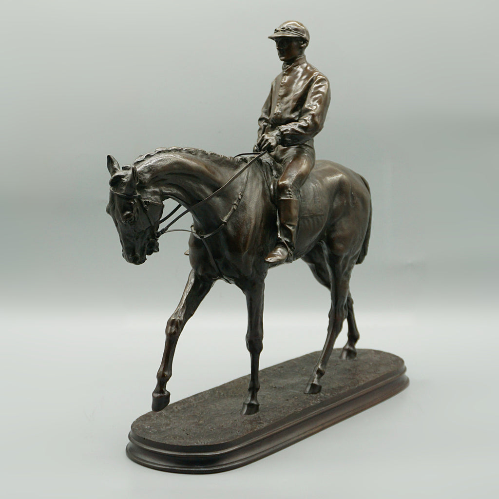 Pierre Jules Mene 'Jockey à Cheval' Original Bronze Mid-19th Century Sculpture - Jeroen Markies Art Deco