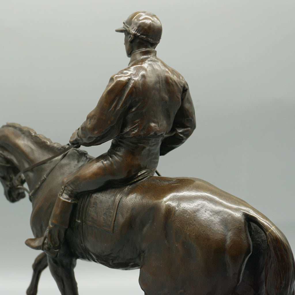 Pierre Jules Mene 'Jockey à Cheval' Original Bronze Mid-19th Century Sculpture - Jeroen Markies Art Deco