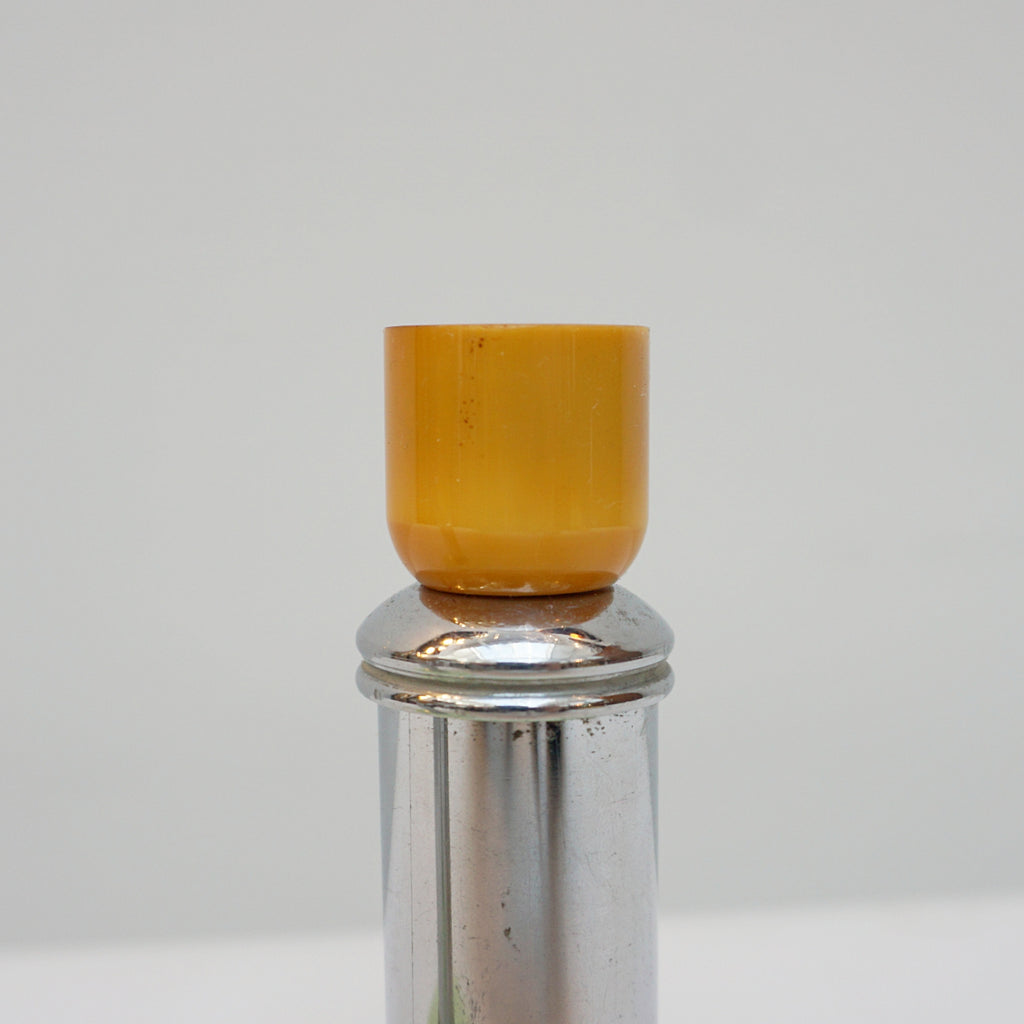 Pair of Art Deco Candlesticks. Bakelite Candle Holders. 1930's Candlesticks. Chromed Candlesticks. Jeroen Markies Art Deco