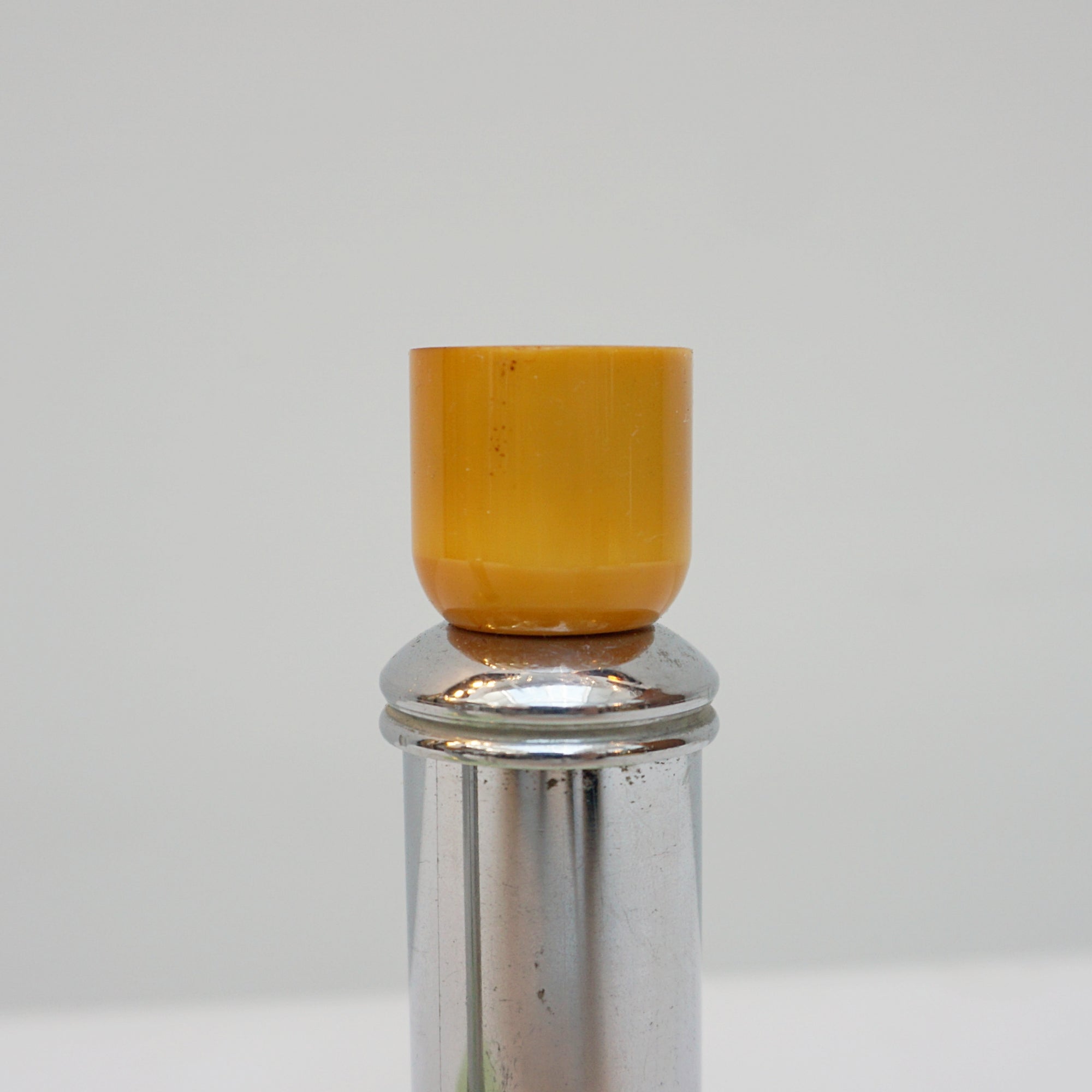 Pair of Art Deco Candlesticks. Bakelite Candle Holders. 1930's Candlesticks. Chromed Candlesticks. Jeroen Markies Art Deco