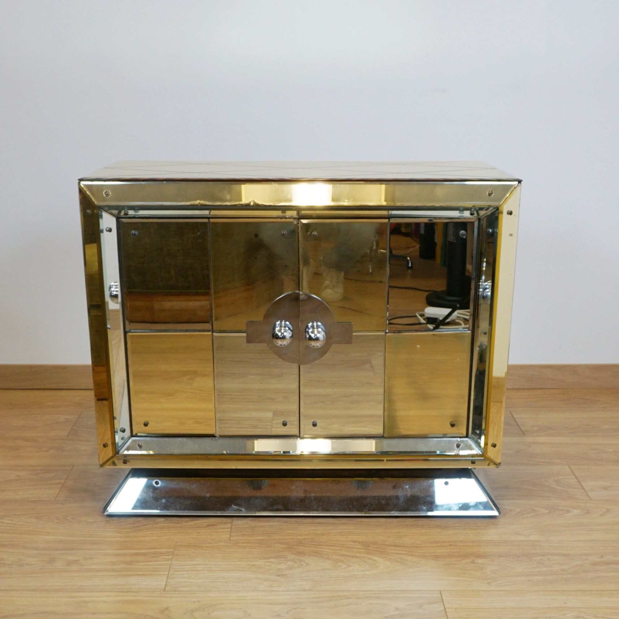 Art Deco Modernist Mirrored Cabinet