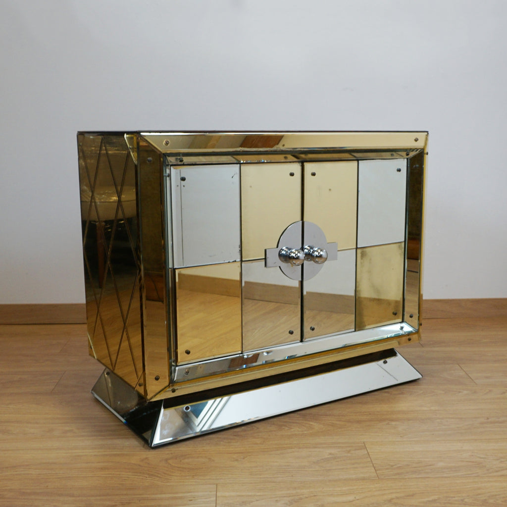 Art Deco Modernist Mirrored Cabinet