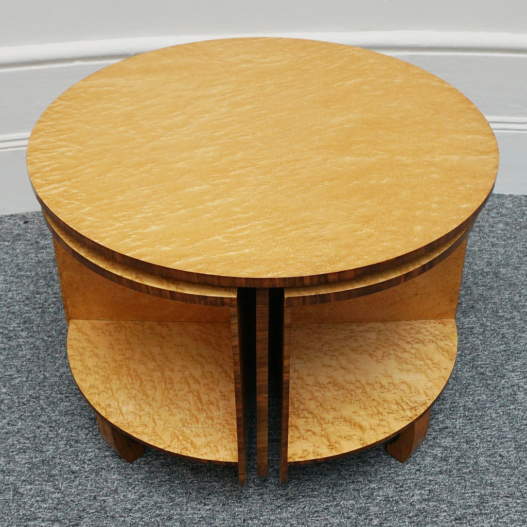 Vintage 1930's Art Deco Nest of Tables in Birdseye Maple - Jeroen Markies Art Deco