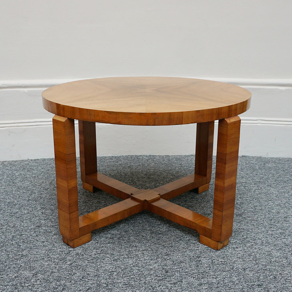 An Art Deco Figured Walnut Nest of Tables, 1930s Side Table, coffee table with four separate tables - Jeroen Markies Art Deco