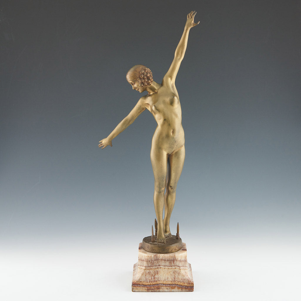 Sword Dancer - F Ouillon Carrere Art Deco Bronze Nude Sculpture - Jeroen Markies Art Deco