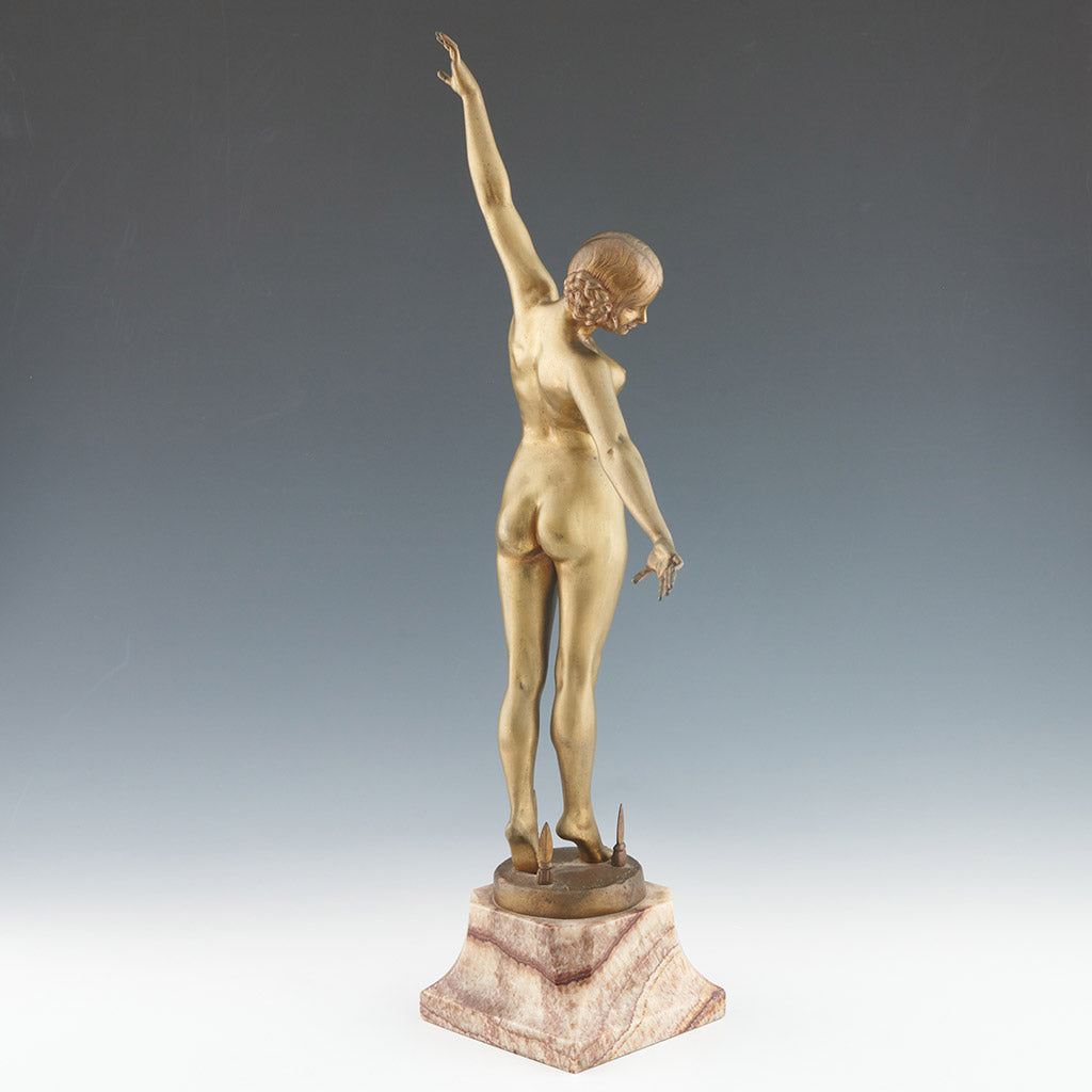 Sword Dancer - F Ouillon Carrere Art Deco Bronze Nude Sculpture - Jeroen Markies Art Deco