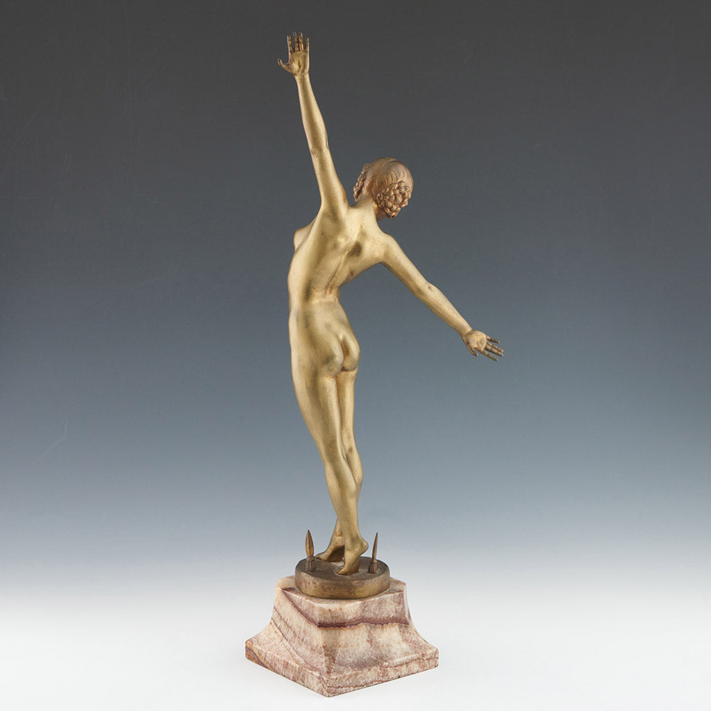 Sword Dancer - F Ouillon Carrere Art Deco Bronze Nude Sculpture - Jeroen Markies Art Deco