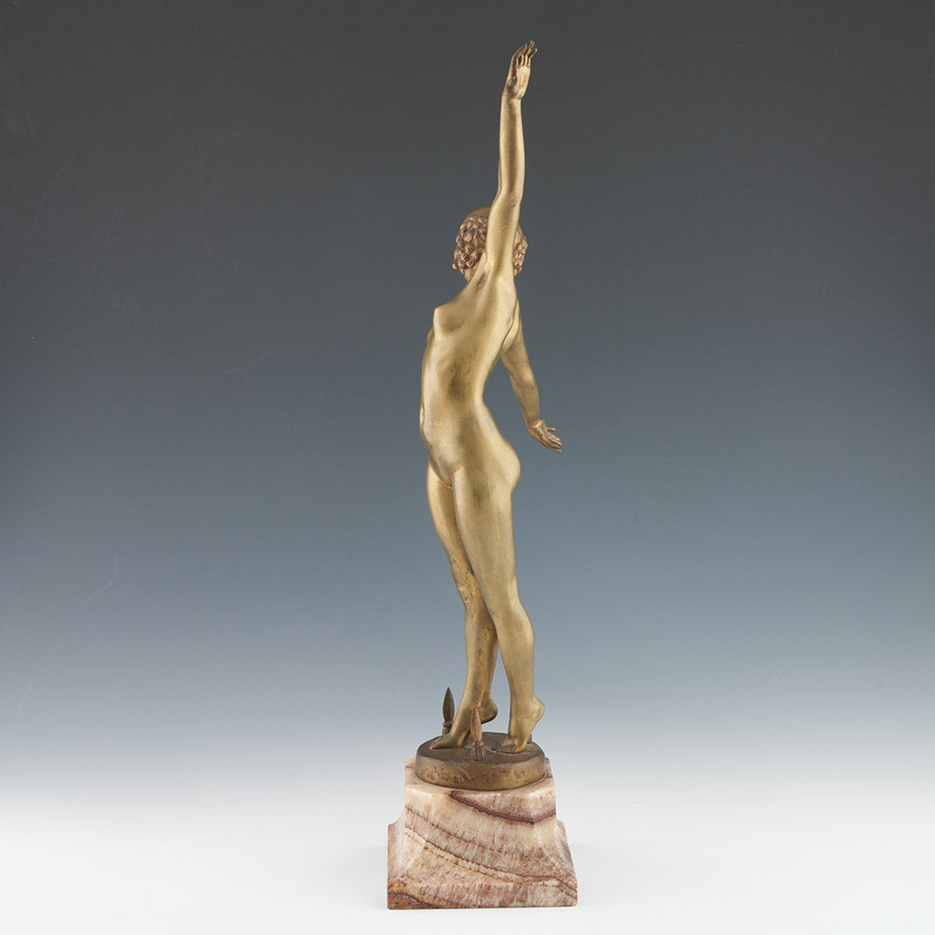 Sword Dancer - F Ouillon Carrere Art Deco Bronze Nude Sculpture - Jeroen Markies Art Deco