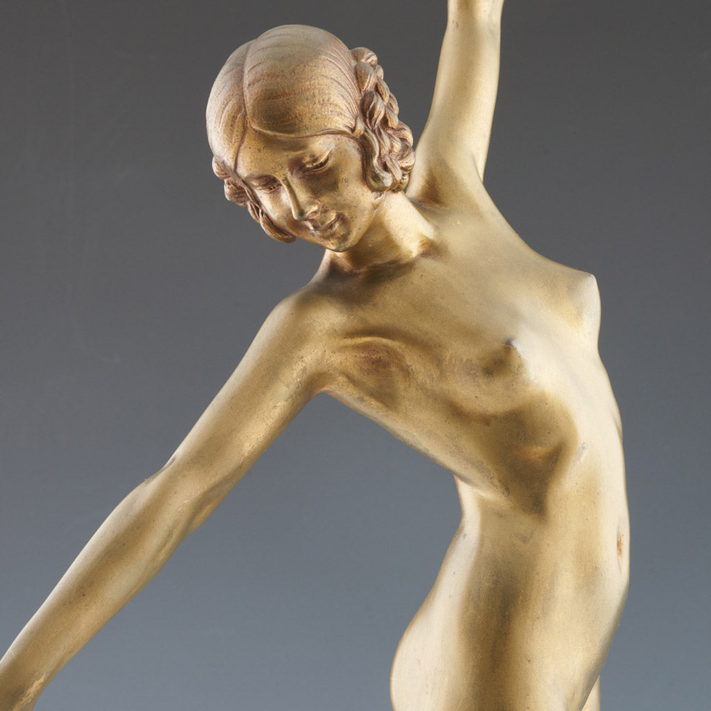 Sword Dancer - F Ouillon Carrere Art Deco Bronze Nude Sculpture - Jeroen Markies Art Deco