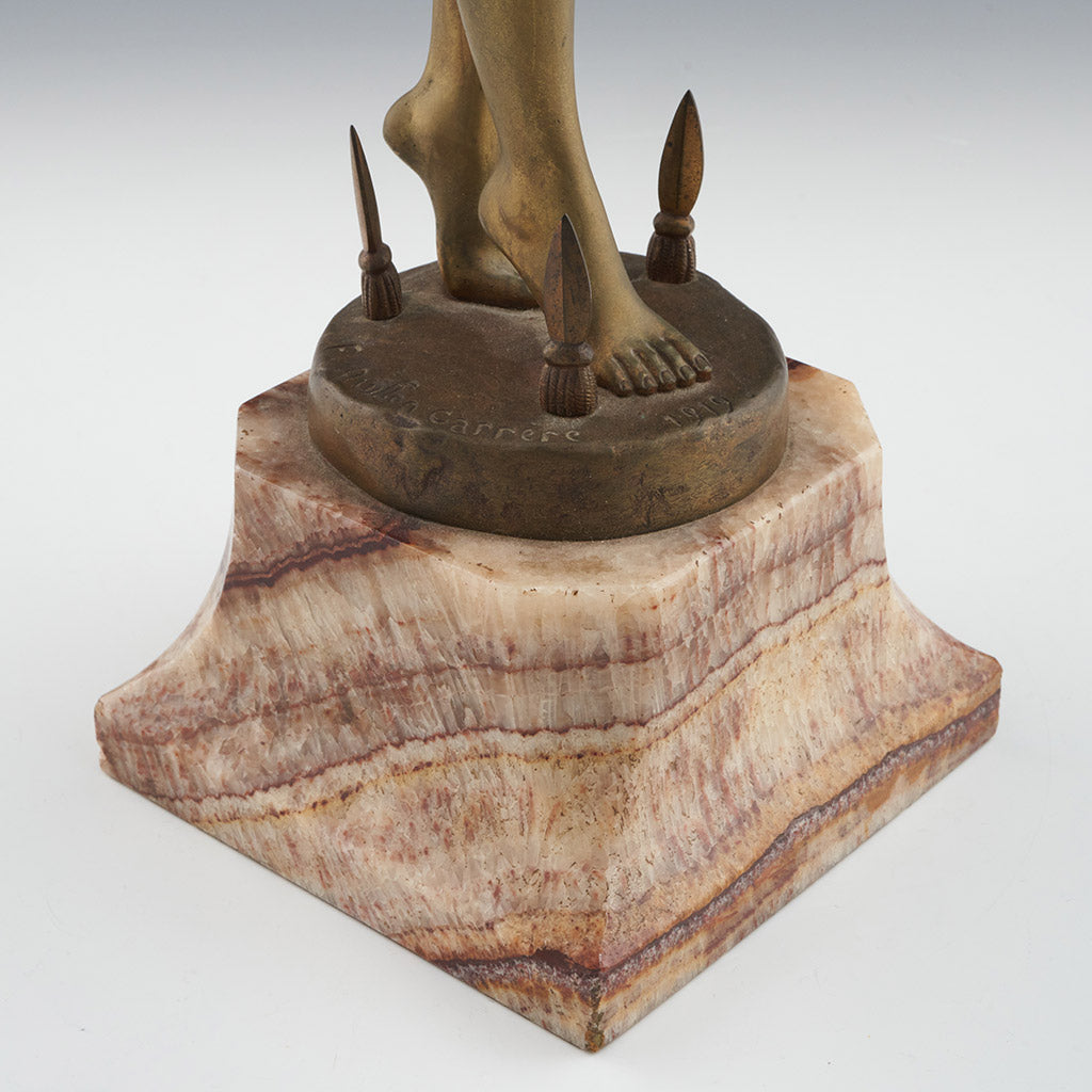 Sword Dancer - F Ouillon Carrere Art Deco Bronze Nude Sculpture - Jeroen Markies Art Deco