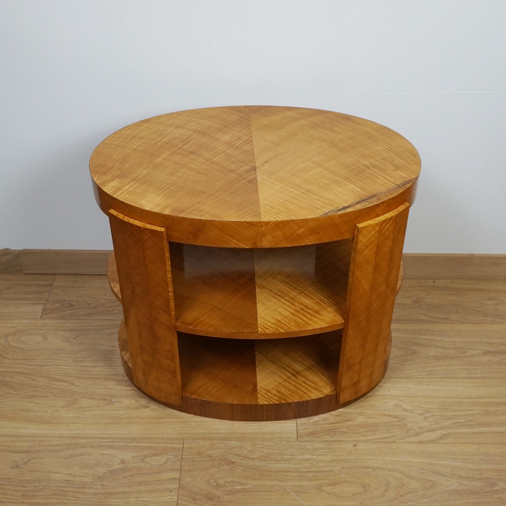 Art Deco Satin birch Side oval table - Markies Antiques