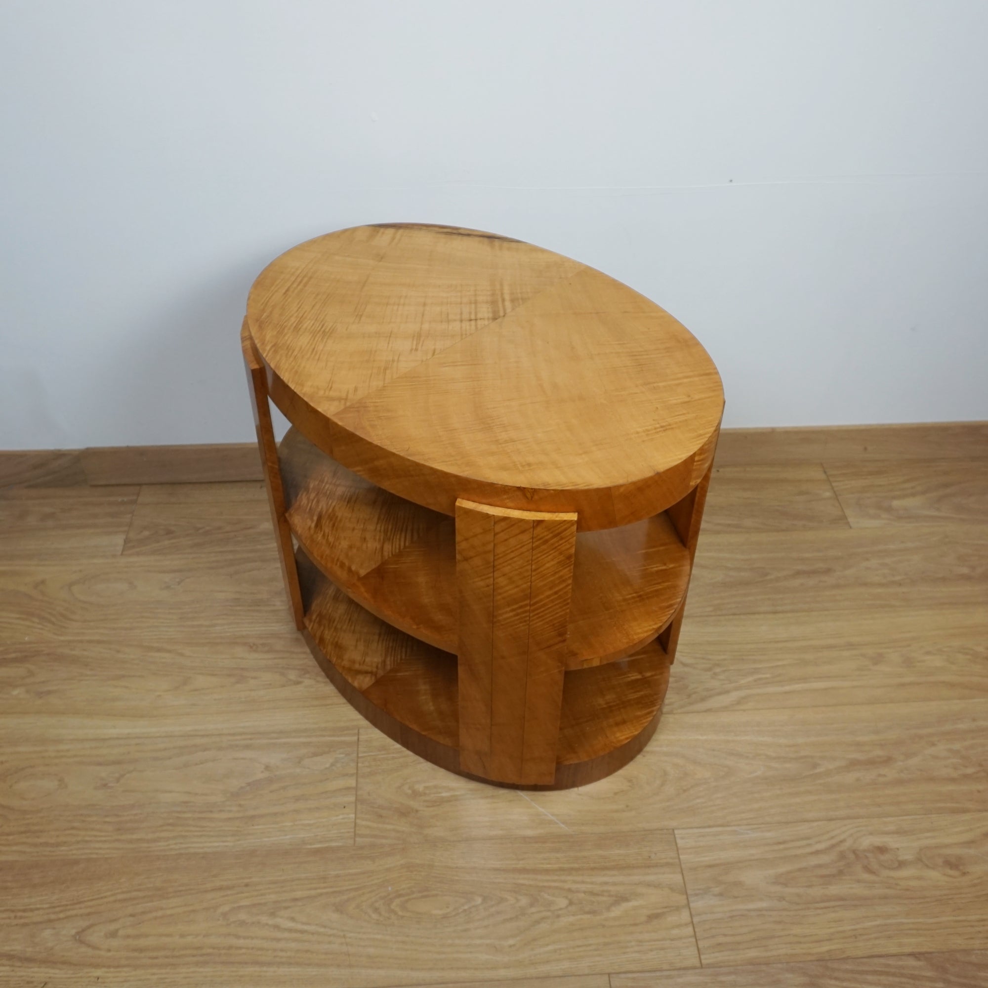 Art Deco Satin birch Side oval table - Markies Antiques