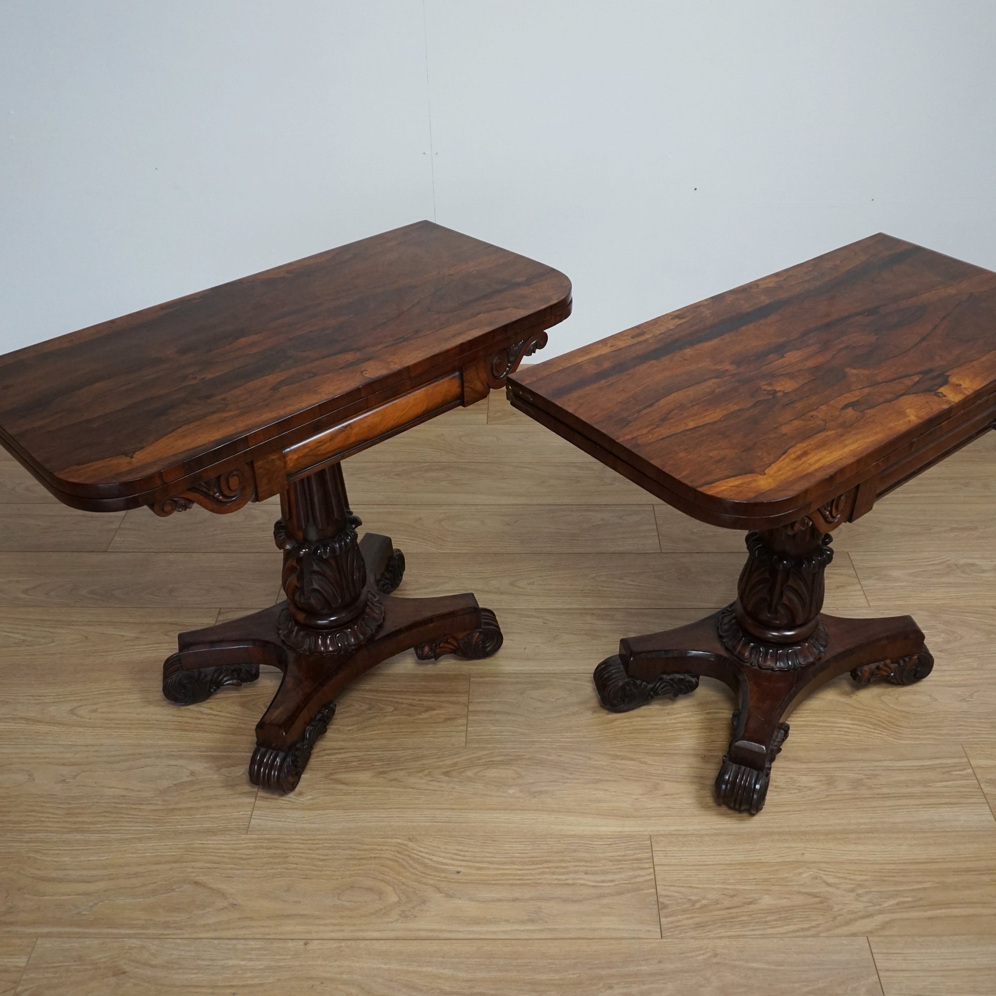 Pair of William IV Rosewood Card Tables - Jeroen Markies Art Deco