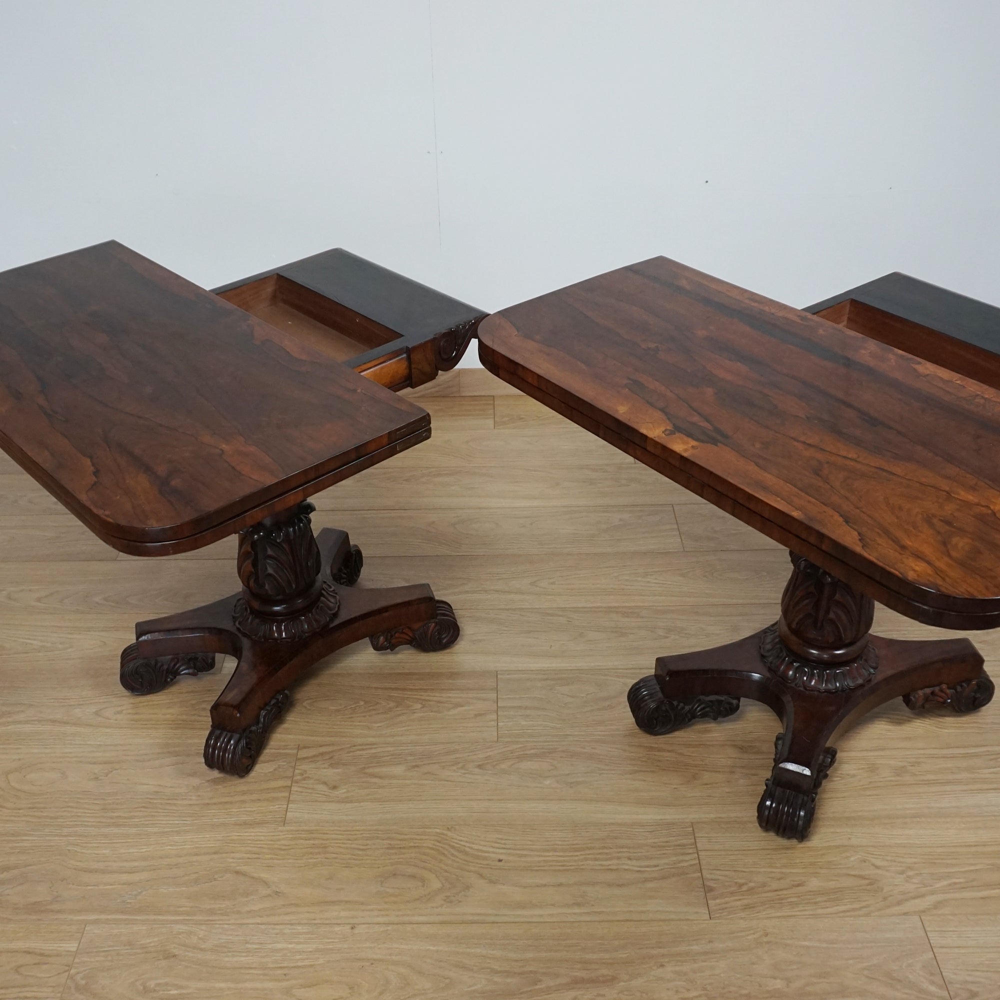 Pair of William IV Rosewood Card Tables - Jeroen Markies Art Deco