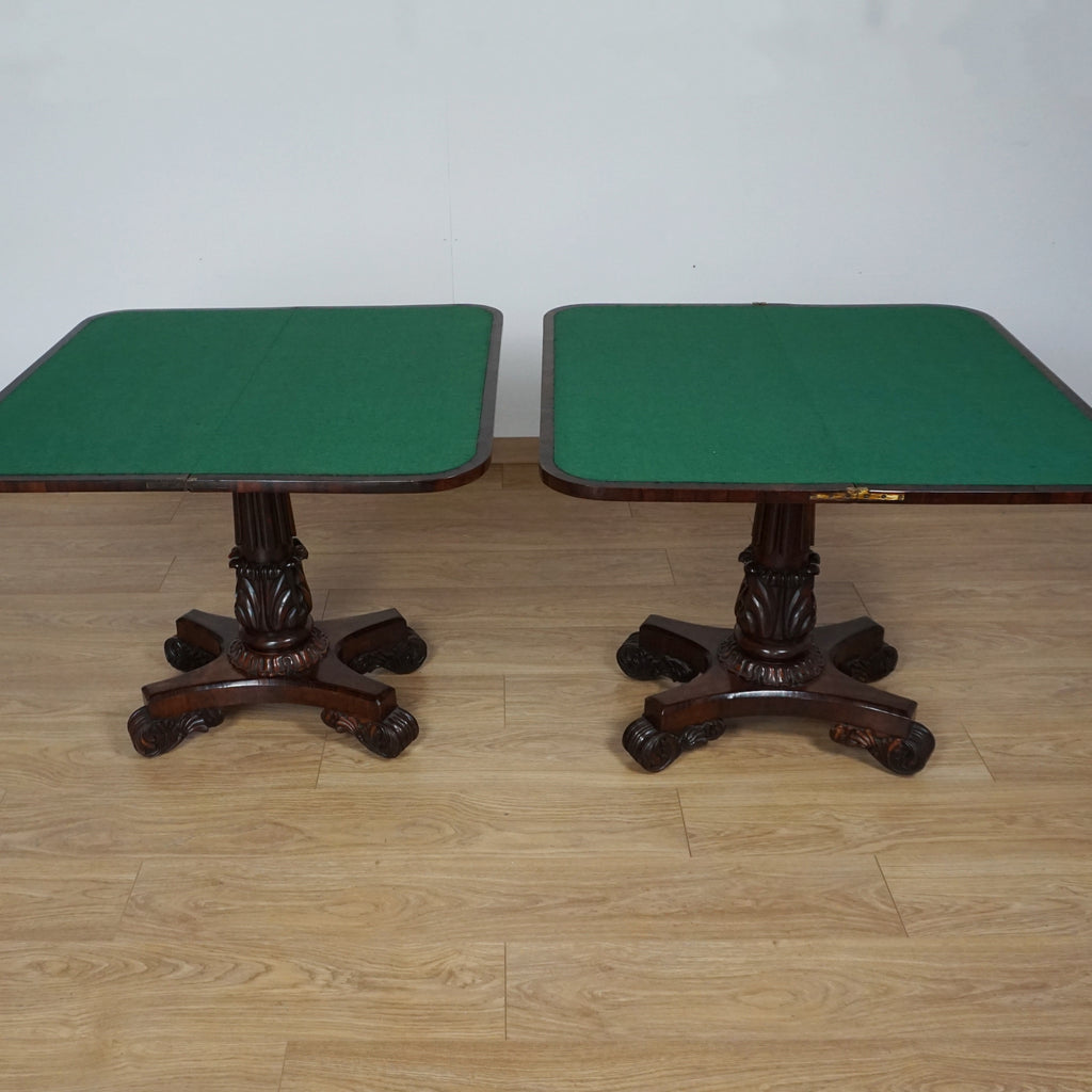 Pair of William IV Rosewood Card Tables - Jeroen Markies Art Deco