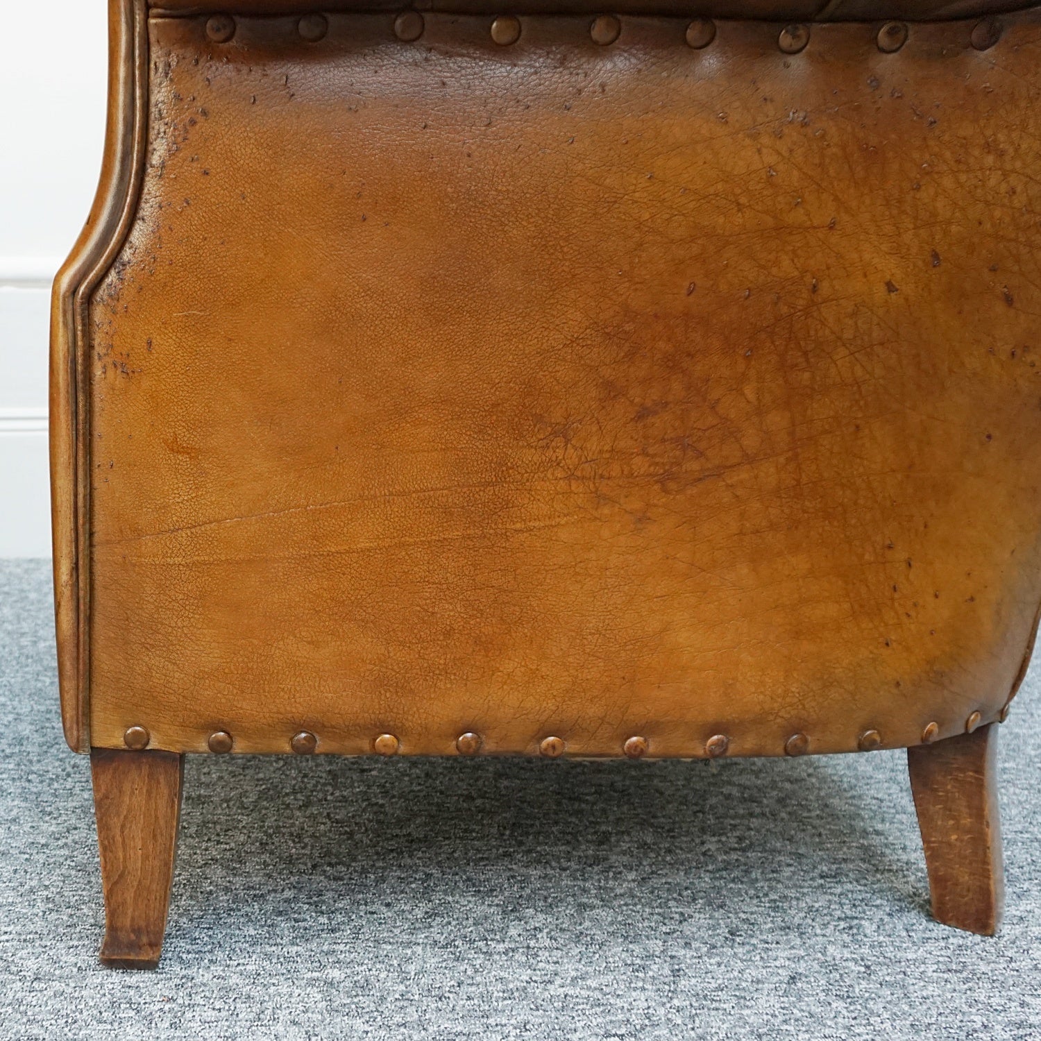 Vintage French Art Deco Club Chairs with Original leather upholstery - Jeroen Markies Art Deco